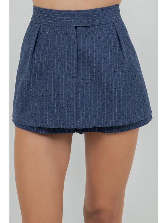 Rhinestone Pinstripe Skort