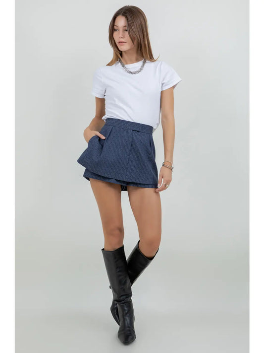 Rhinestone Pinstripe Skort