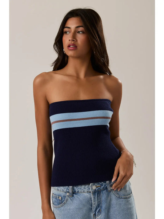 Nora Navy Tube Top